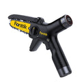 Fanttik W10 APEX mini chainsaw with yellow bar, digital display, and brushless motor.