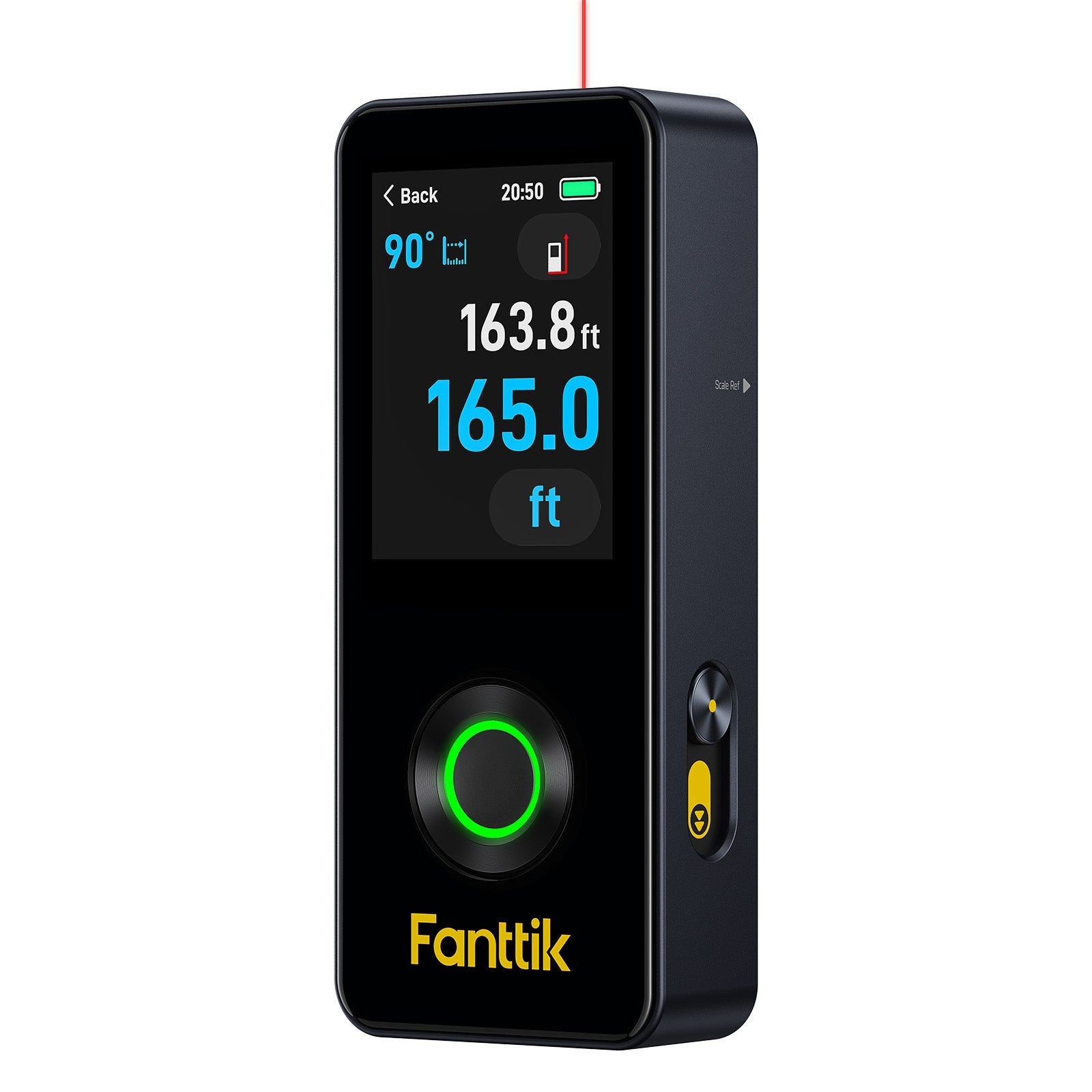 Fanttik Neo A11 Pro Laser Measuring Tool, 165FT Laser Measure with 2.4" IPS Touch Screen, Angle Sensor & Bubble Level, Distance Area Volume Measurement, Data Storage, Type-C Rechargeable for Home DIY