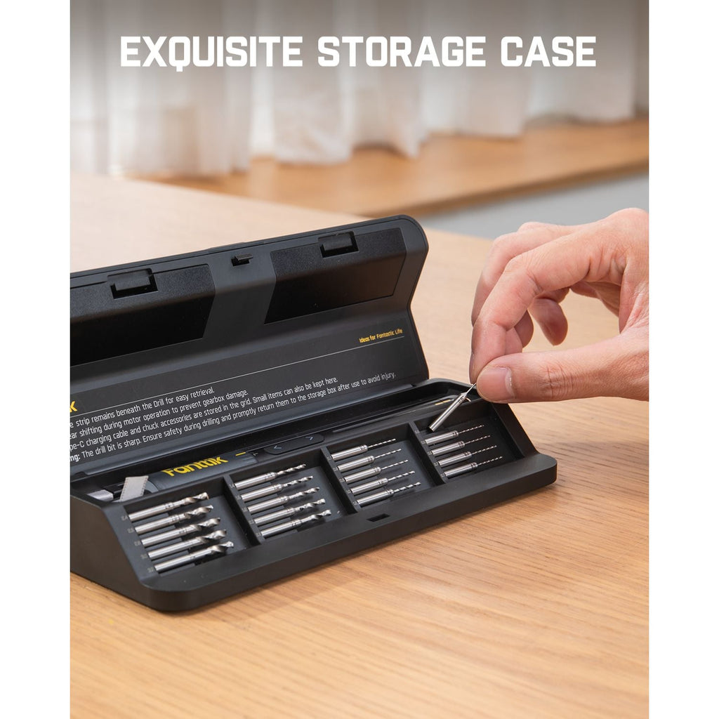 Fanttik K2 Nano precision power drill storage case with HSS drill bits