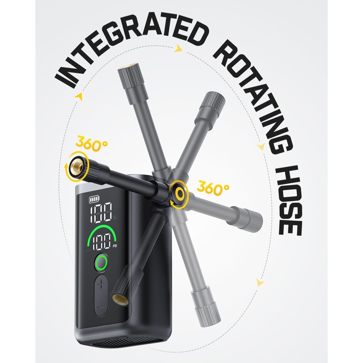 Fanttik X11 Ace bike pump with integrated 360° rotating hose and digital pressure display