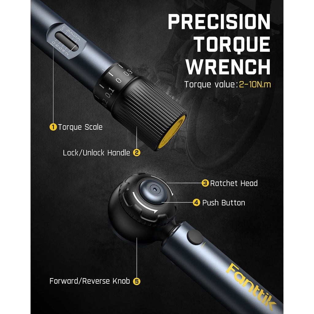 Fanttik WB10 Nova 1/4 inch drive torque wrench with torque scale and ratchet head