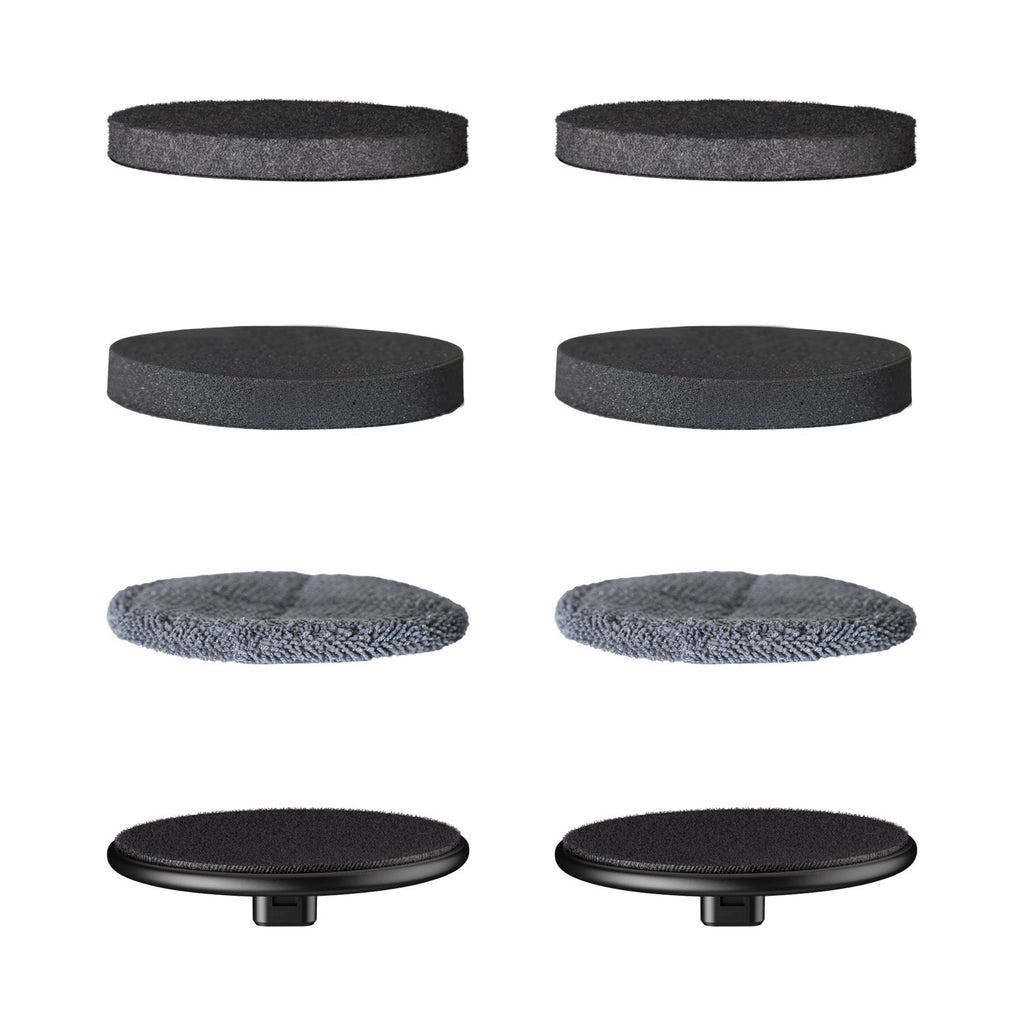 4 replacement scrubber pads for G9 Pro spin scrubber, black and gray