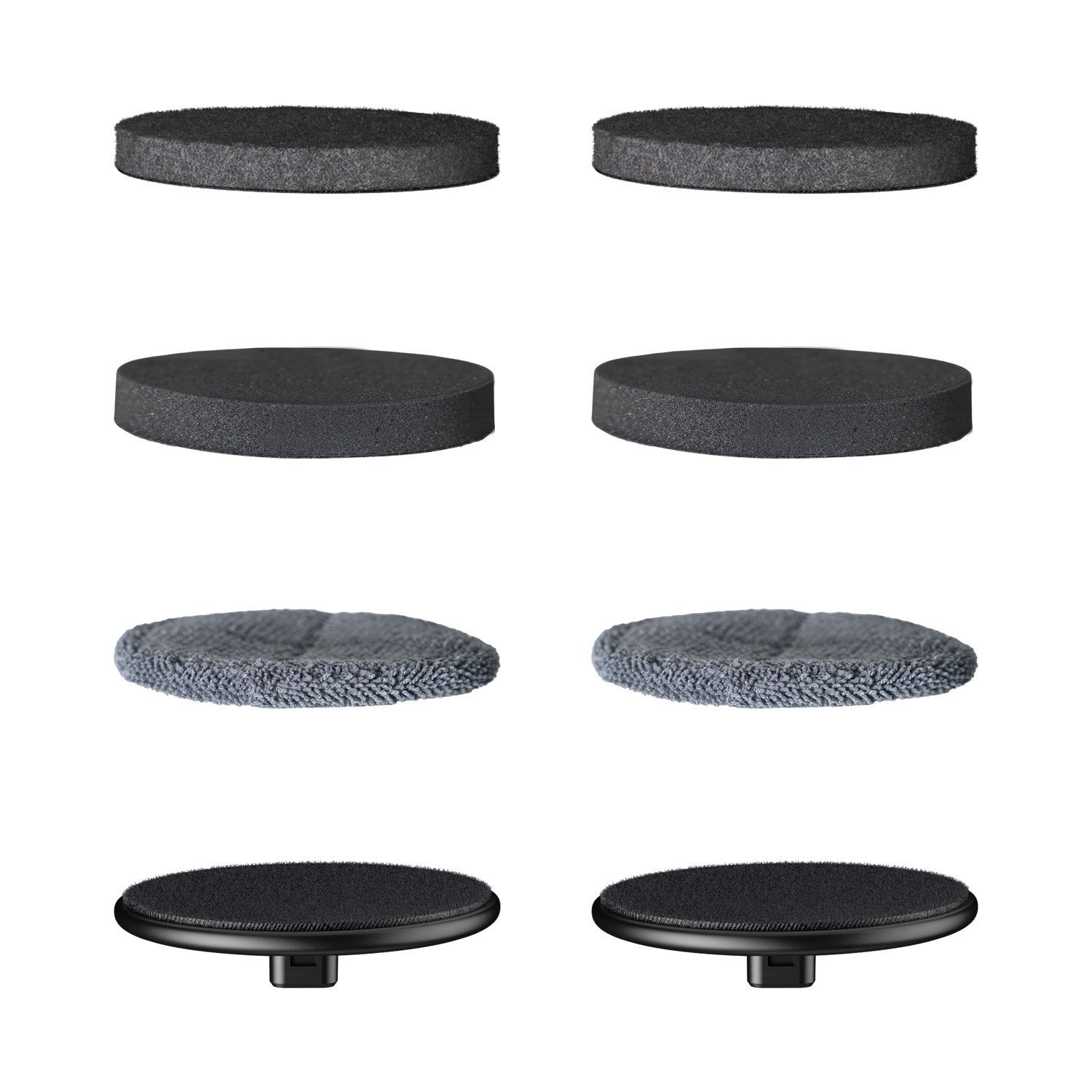 4 replacement scrubber pads for G9 Pro spin scrubber, black and gray