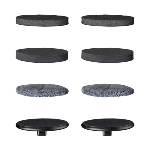 4 replacement scrubber pads for G9 Pro spin scrubber, black and gray