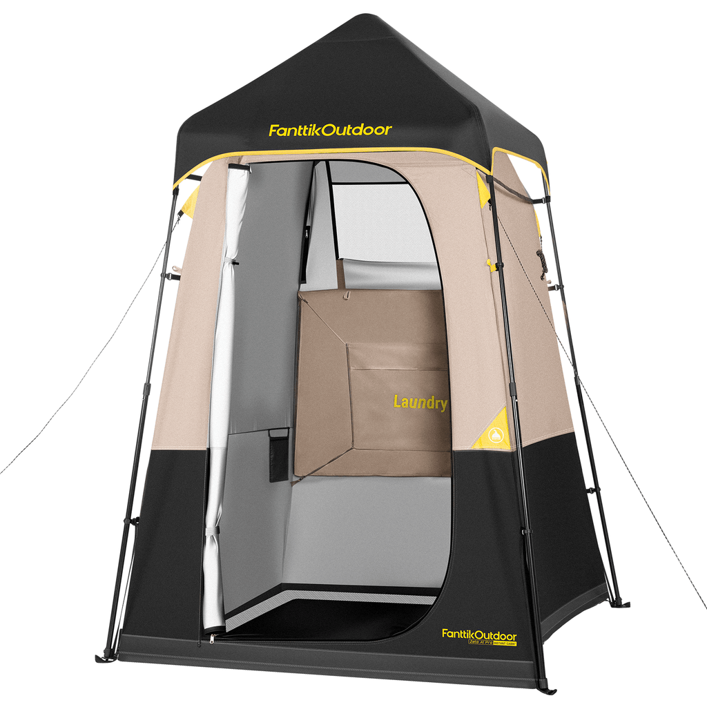 FanttikOutdoor Zeta A1 Pro Shower Tent, Instant Setup in 60 Seconds with Rainfly & Windproof, Portable with Carry Bag for Family Camping, Privacy Shelters Upgraded Ventilation