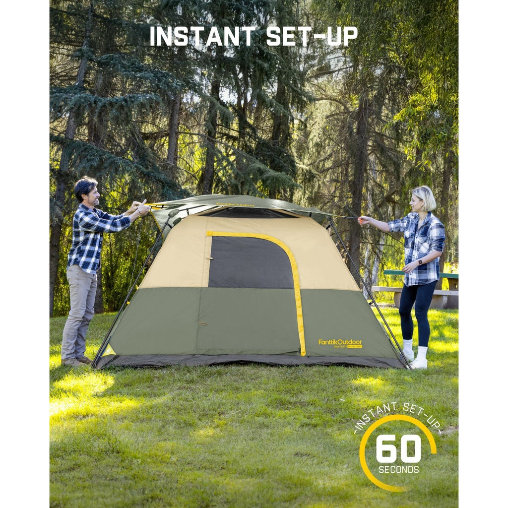 FanttikOutdoor Zeta C6 Pro Camping Tent 6 Person Instant Cabin Tent Setup in 60 Seconds with Rainfly & Windproof Portable Tent with Carry Bag for Family Camping & Hiking