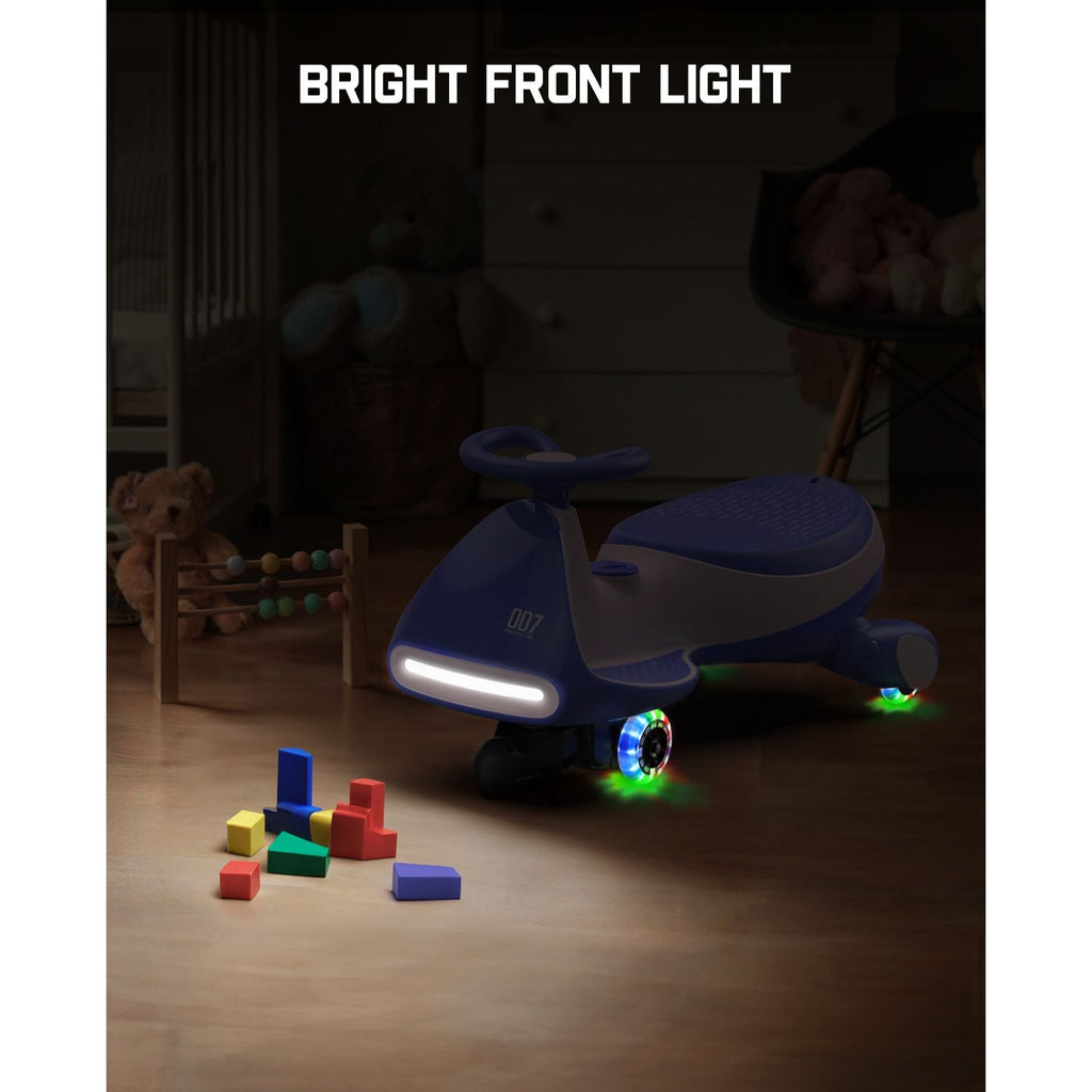 FanttikRide N7 Classic electric wiggle car with bright front light and colorful flashing wheels