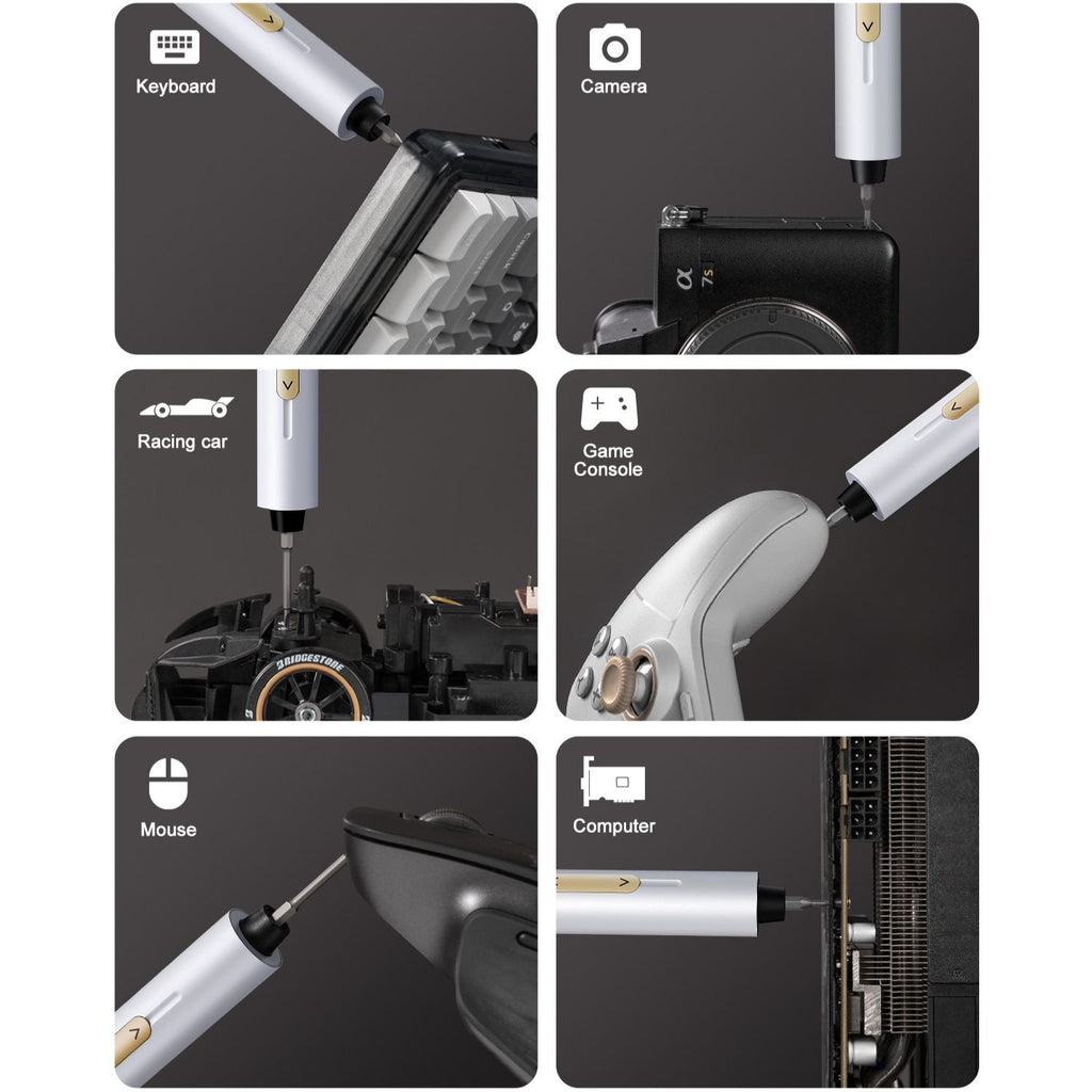 Fanttik E2 Ultra 3.7V Mini Electric Screwdriver, Electric Screwdriver Cordless, Max 0.6N.m, 50 Magnetic Bits, 5/32'' Hex, Magnetic Storage, Repair Tool for Electronics Phone Camera Laptop Appliances