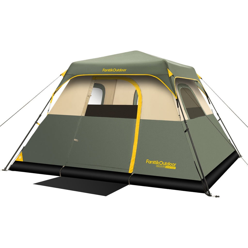 FanttikOutdoor Zeta C4 Pro Camping Tent 4 Person Instant Cabin Tent Setup in 60 Seconds with Rainfly & Windproof Portable Tent with Carry Bag for Family Camping & Hiking