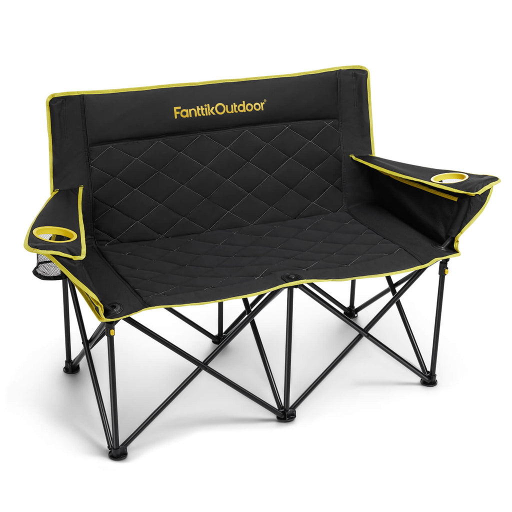 FanttikOutdoor Zeta L11 Duo Pro double camping chair, black with yellow trim