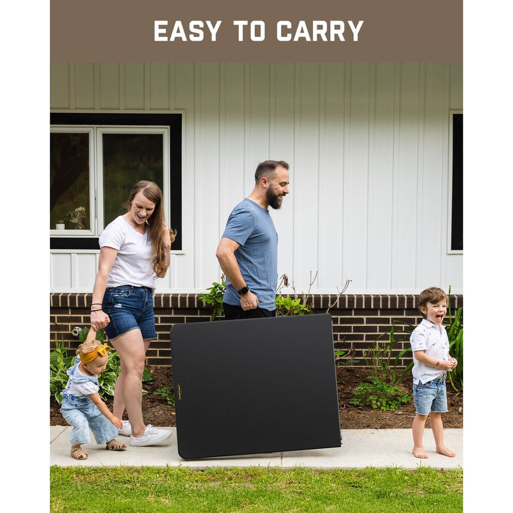 Family carrying folded FanttikOutdoor Zeta X6 Pro 6ft folding table, easy to carry