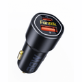 Fanttik 38W dual port USB C car charger, black with PD and USB-A ports