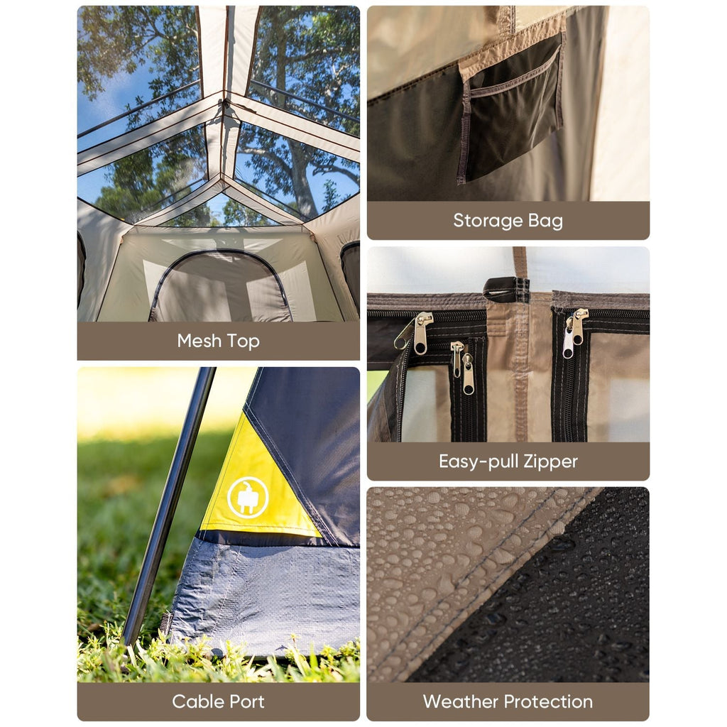 FanttikOutdoor Zeta C8/C10 Apex tent mesh top, storage bag, easy-pull zipper and weather protection