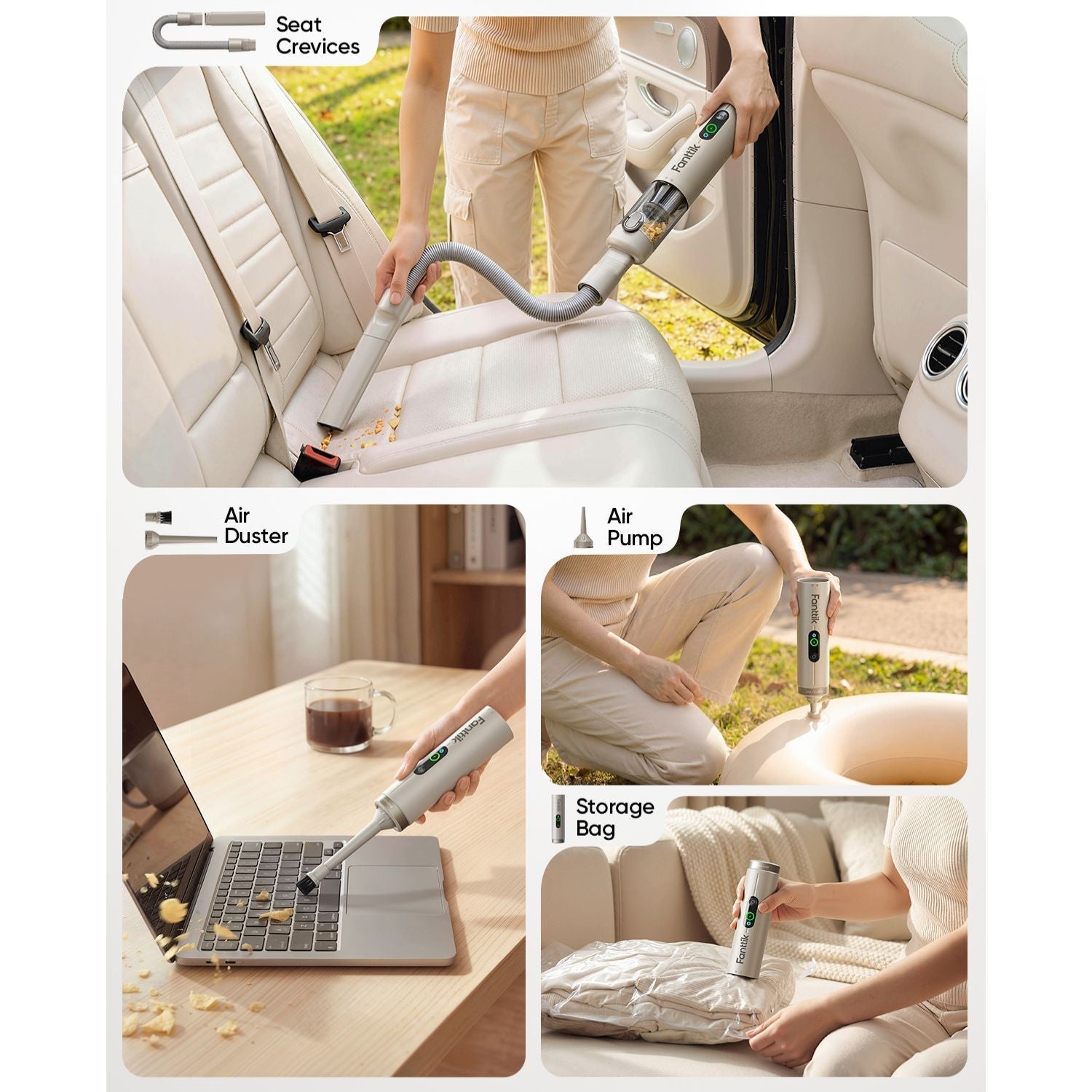 Multifunctional cleaning tool being used in various settings