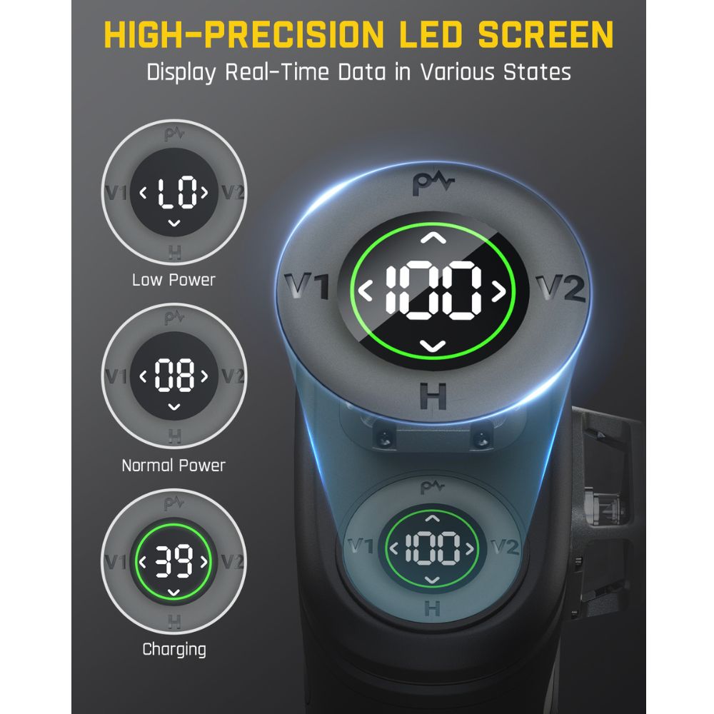 Fanttik D16 APEX laser level with high-precision LED screen showing 100% power and various status indicators.