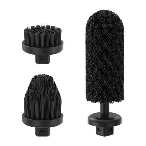3 replacement brush heads for G9 Handy Spin Scrubber, black 3-in-1 cleaning brushes