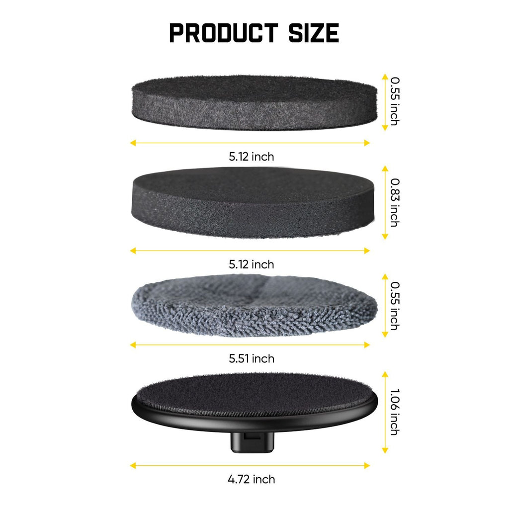 Fanttik G9 Pro spin scrubber replacement pads set with four black and gray cleaning heads
