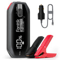Fanttik T8 MAX 4000 Amp jump starter with 24000mAh battery, 100W PD, car charger, and red/black clamps.