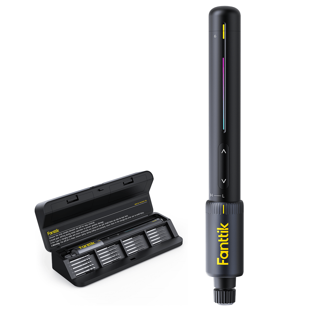 Fanttik K2 Nano 3.7V Precision Power Drill with case and drill bits for DIY projects and intricate crafts.