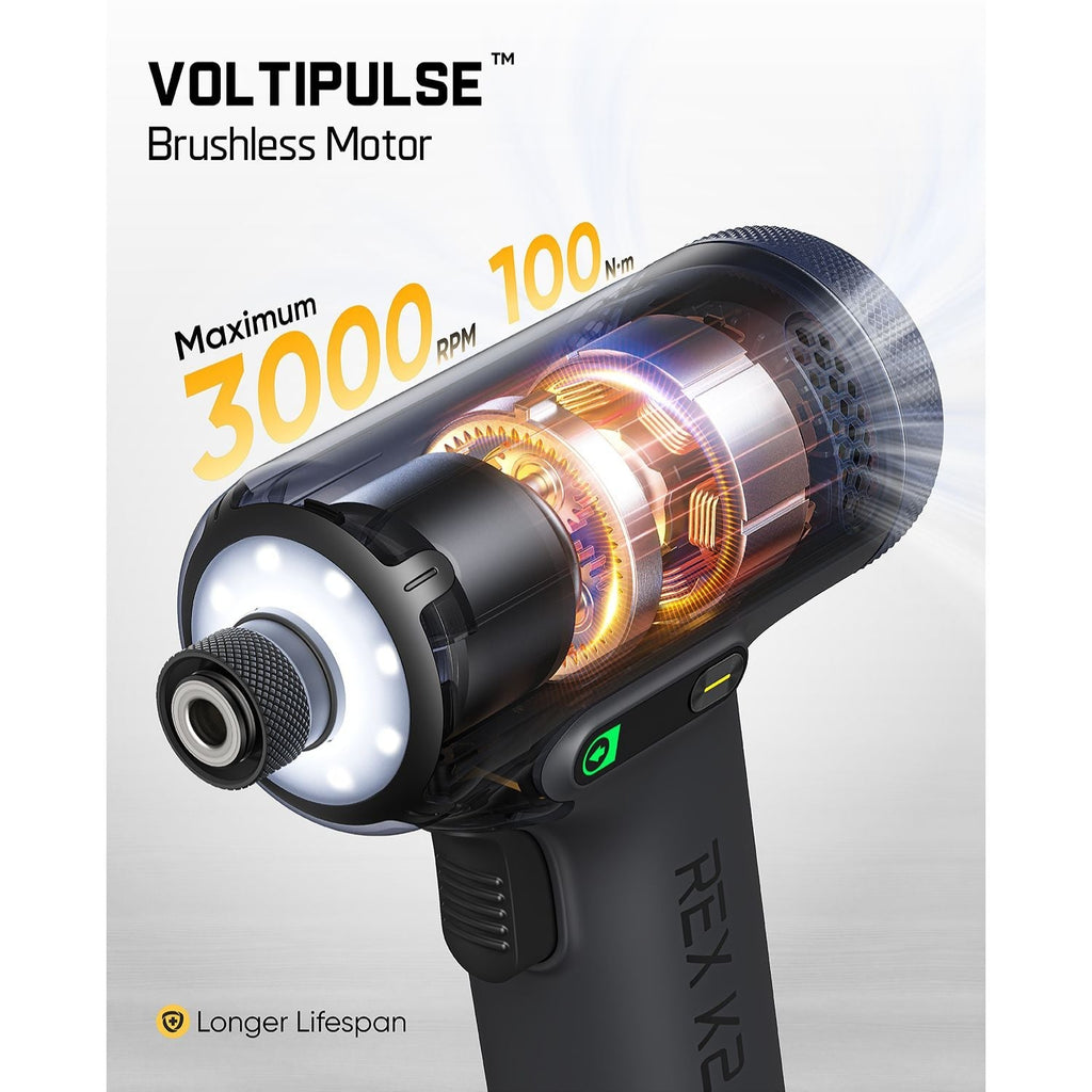 Fanttik REX K2 APEX impact driver with VOLTIPULSE brushless motor, 3000 RPM and 100 Nm torque
