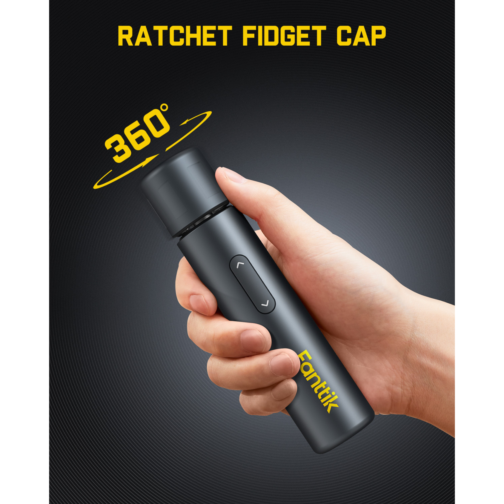 Fanttik S1 Capsule cordless screwdriver with ratchet fidget cap, 360° rotation, dark gray.
