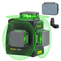 Fanttik D12 PLUS 3D green laser level with case and mount. Features three 360° planes.