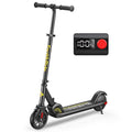 Black FanttikRide C9 electric scooter for kids with digital display showing 100% battery charge.
