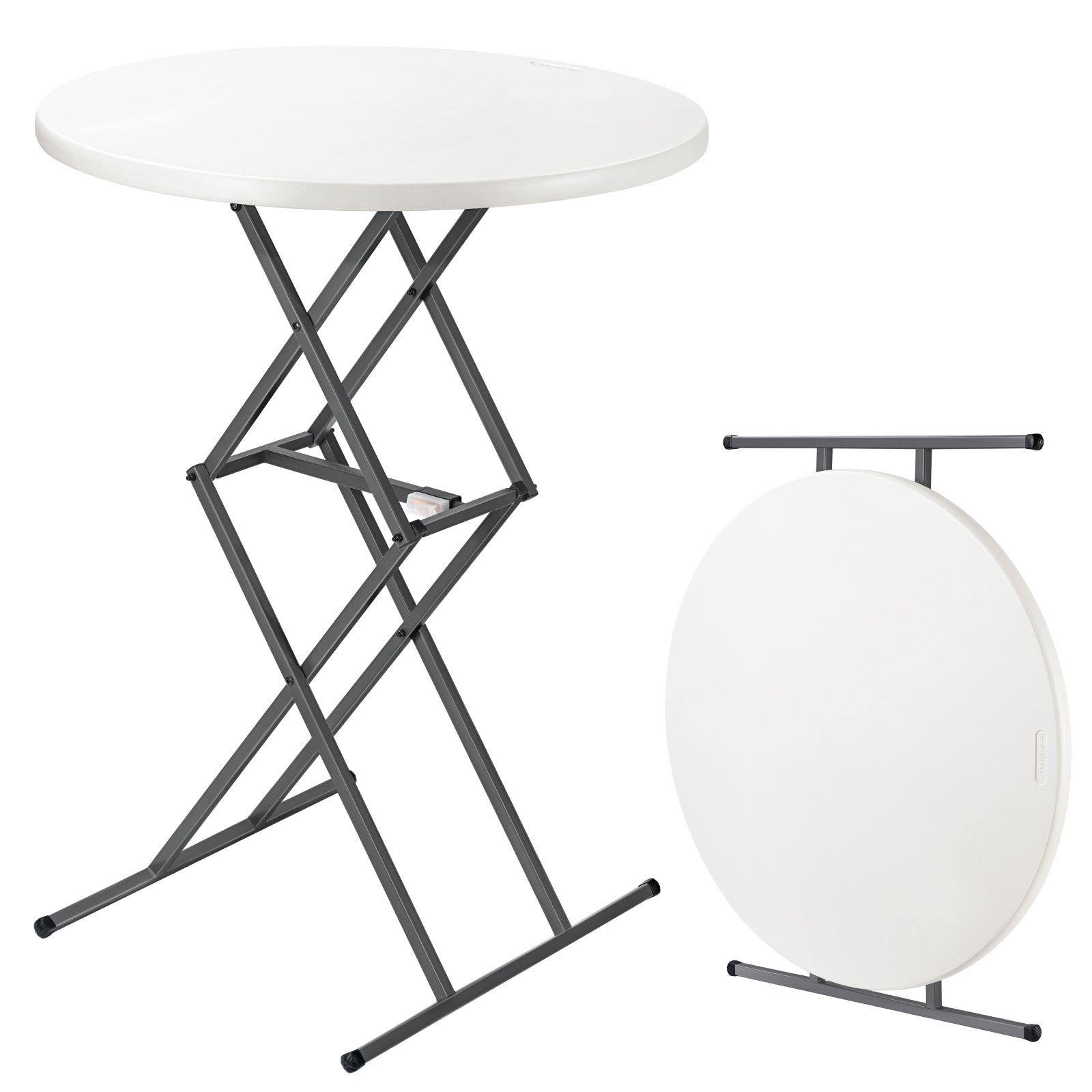 White FanttikOutdoor Zeta O3 Pro 32" folding table in open and folded positions.