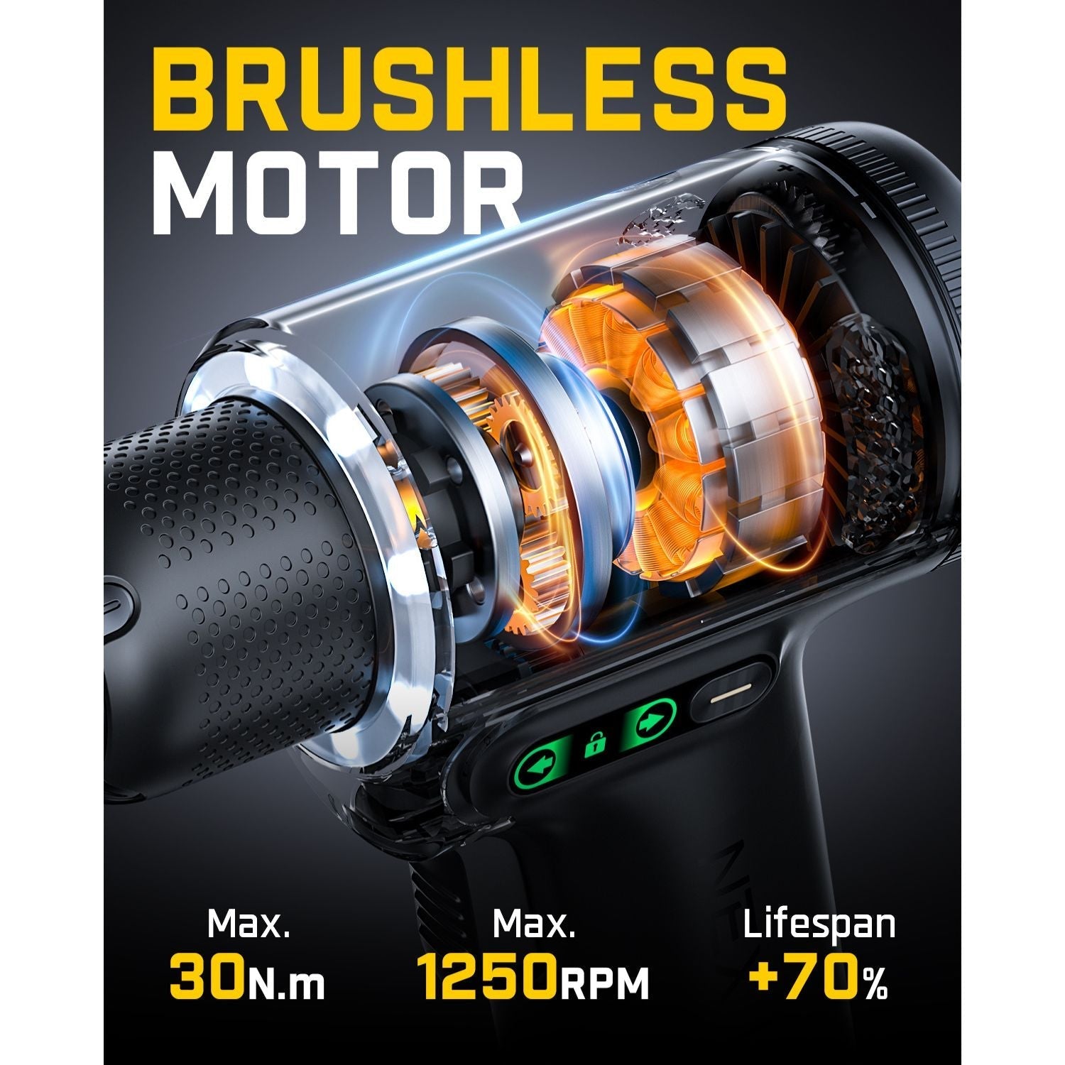 Fanttik K2 Ultra cordless power drill brushless motor with 30N.m torque and 1250RPM speed