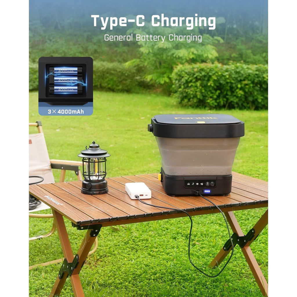 Fanttik NB8 Fold cordless pressure washer with 3x 4000mAh battery charging via Type-C