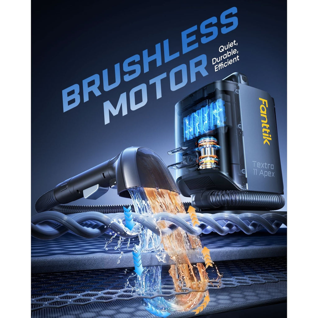 Fantik Textro II Apex hair dryer with brushless motor technology on a dark background