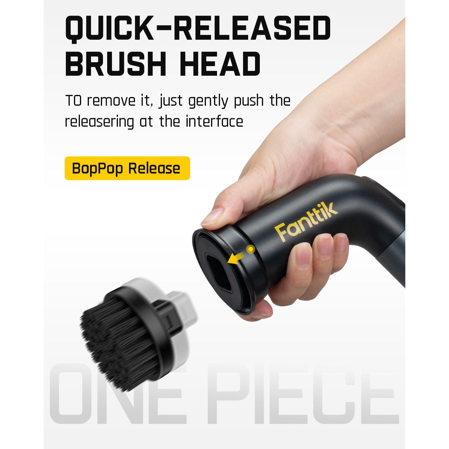 Quick-release replacement brush head for Fanttik G9 spin scrubber, black