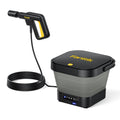 Fanttik NB8 Fold cordless pressure washer: spray gun, collapsible tank, USB-C charging. Ideal for cars, bikes, outdoors.