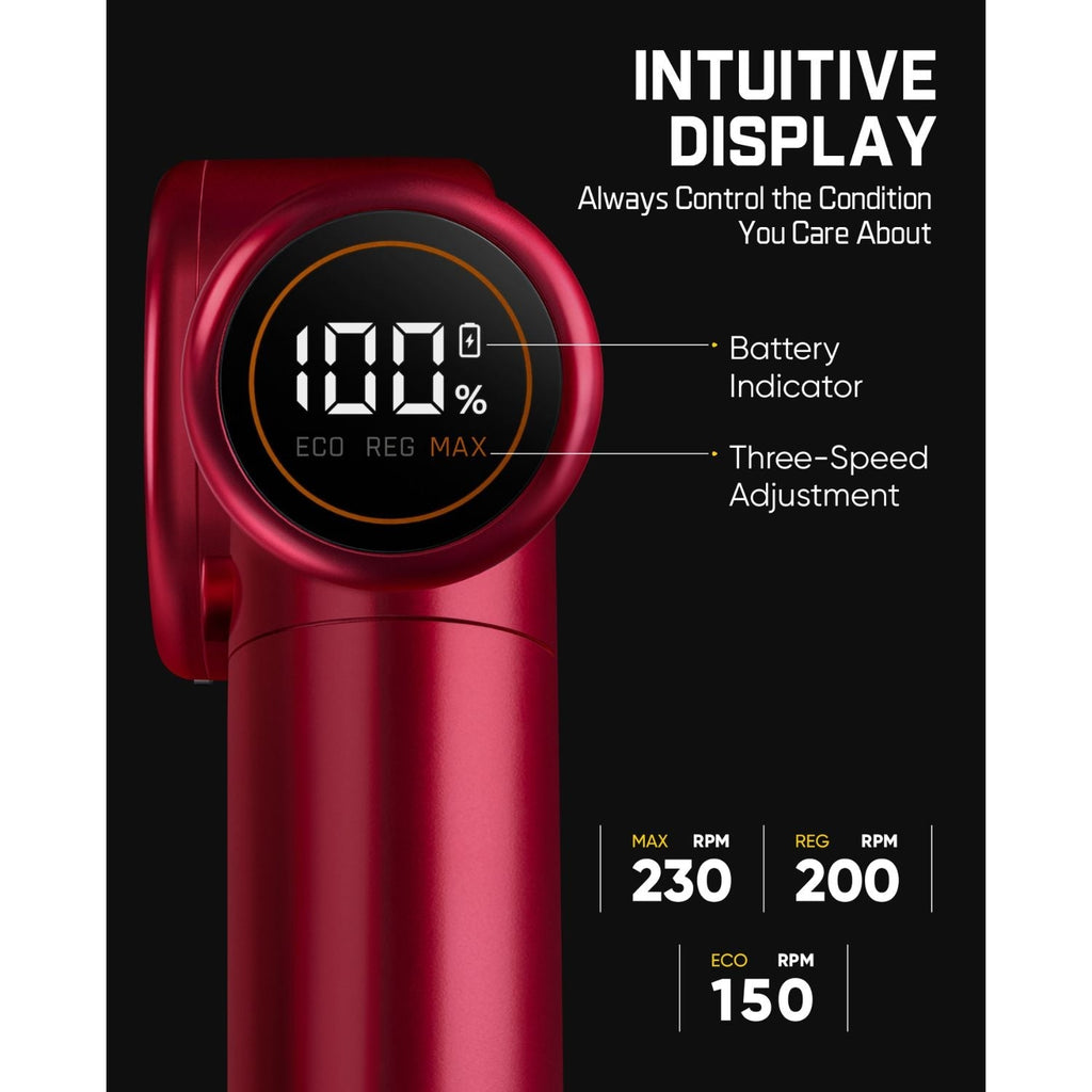Fanttik C8 Nano cordless electric scissors display showing 100% battery and three-speed control