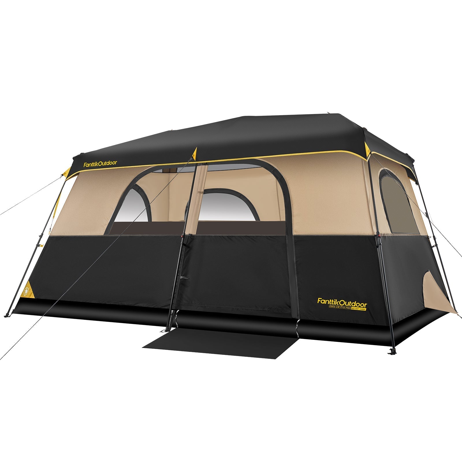 FanttikOutdoor Zeta C8 Pro Max 8 person instant cabin tent with mesh windows and dual roof design.