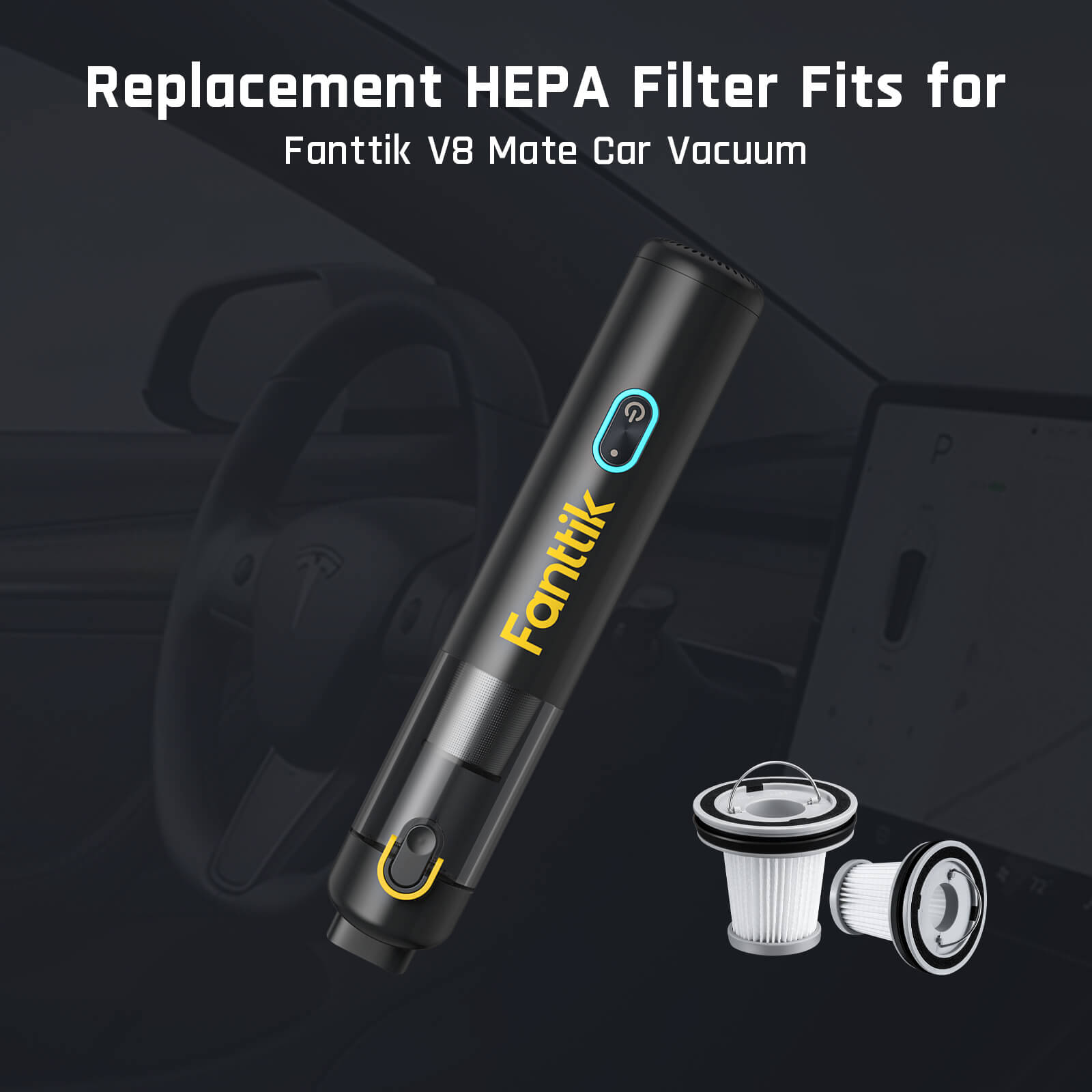 Fanttik V8 Mate replacement HEPA filters for slim series car vacuum