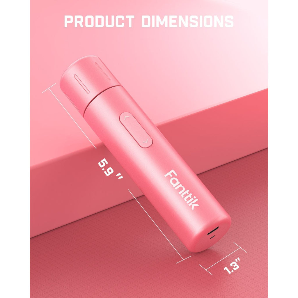 Pink Fanttik S1 Capsule cordless screwdriver with 5.9" length and 1.3" diameter
