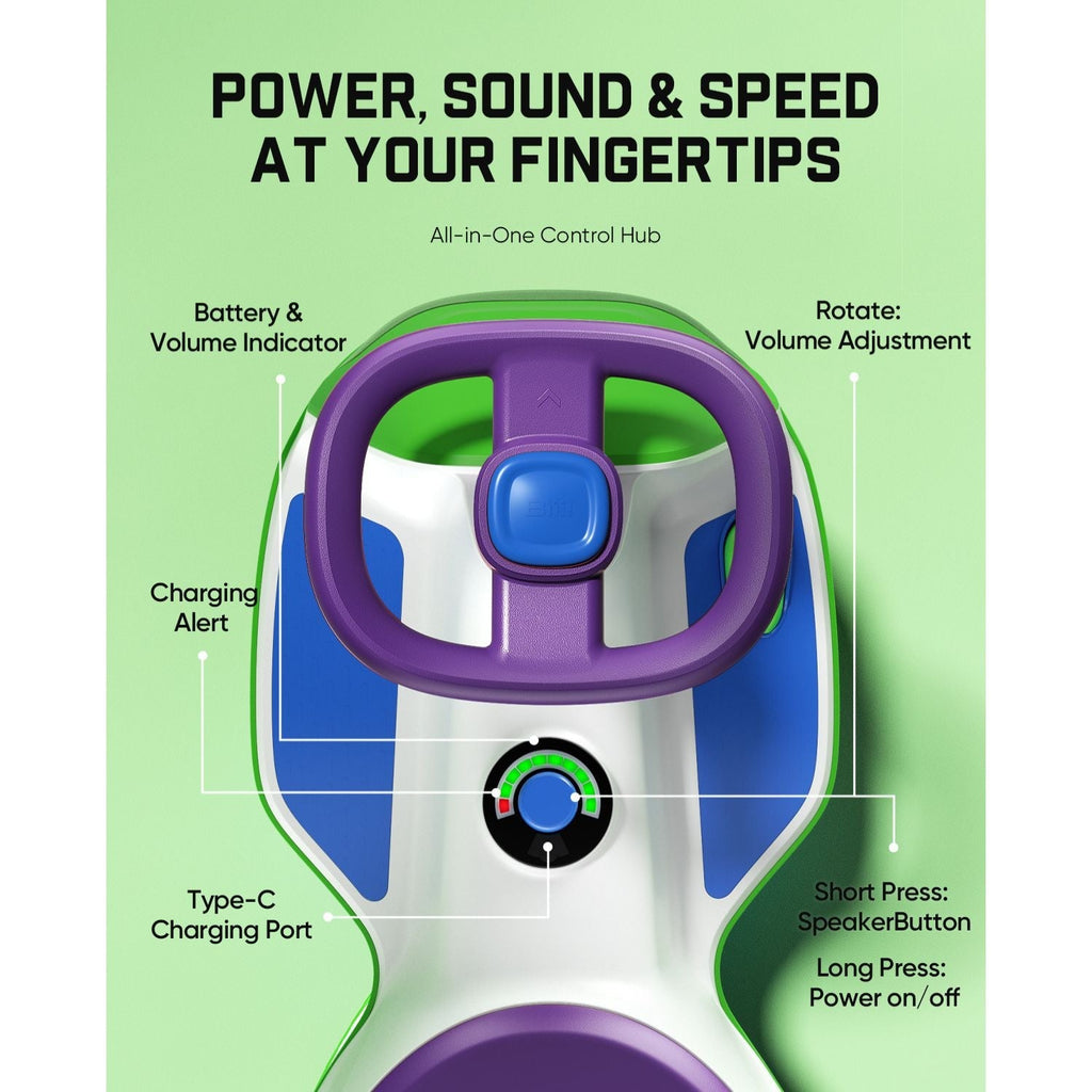 FanttikRide N10 Pro steering wheel control hub with battery indicator, Type-C charging, speaker and volume buttons