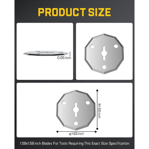 Replacement rotary blades for C8 Nano Electric Scissors, 1.58x1.58 inch, 0.05 inch thick, 1.65 inch diameter.