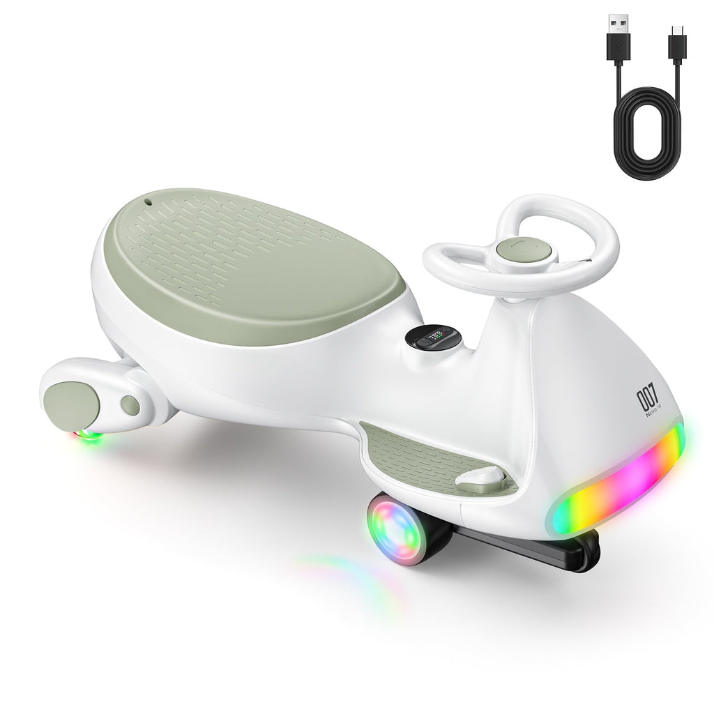 FanttikRide N7 Ultra 12V electric wiggle car with pedal, featuring LED lights and USB charging.