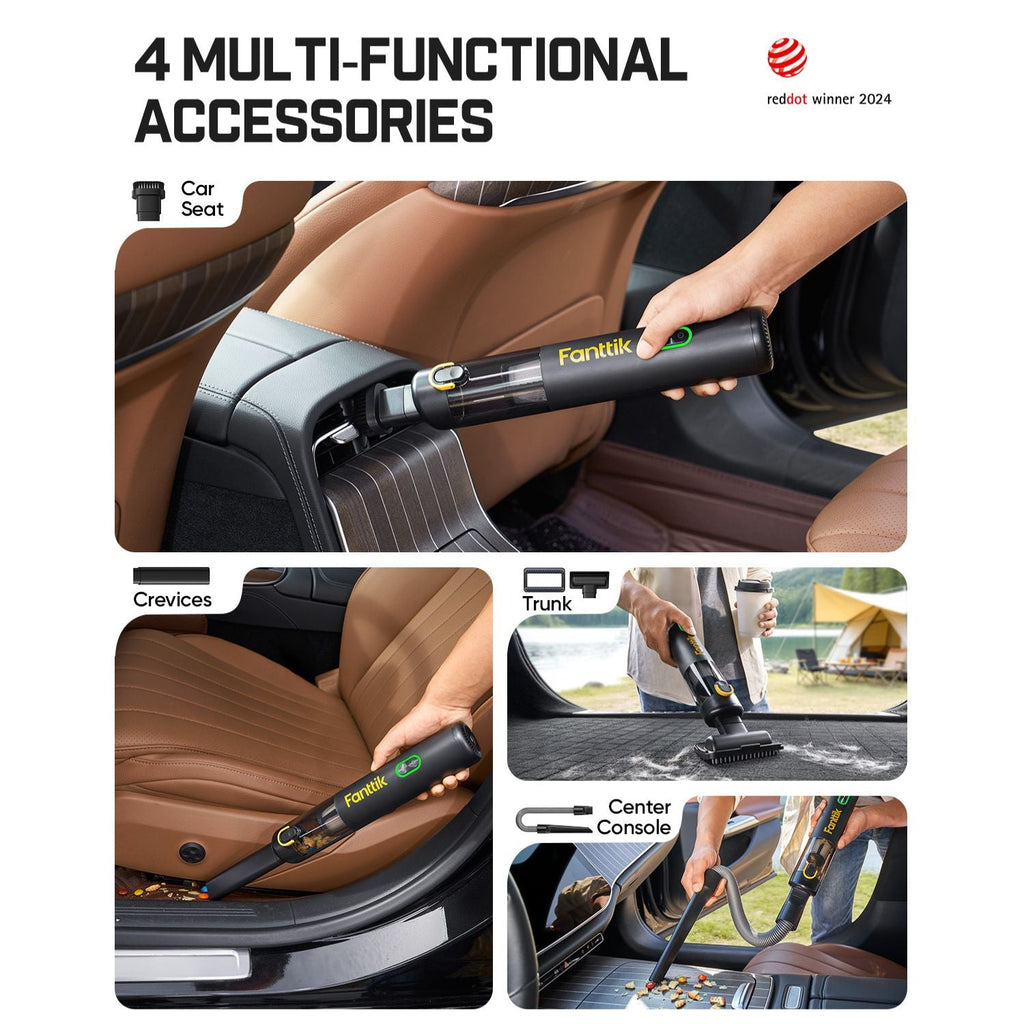 Fanttik V8 Mate Upgraded Cordless Car Vacuum-Black