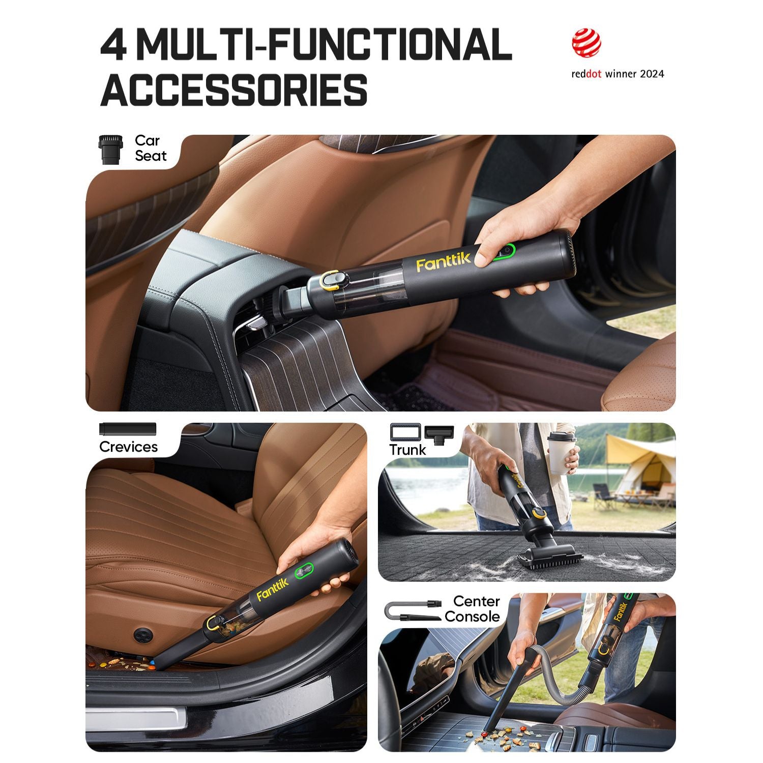Fanttik V8 Mate Upgraded Cordless Car Vacuum-Black