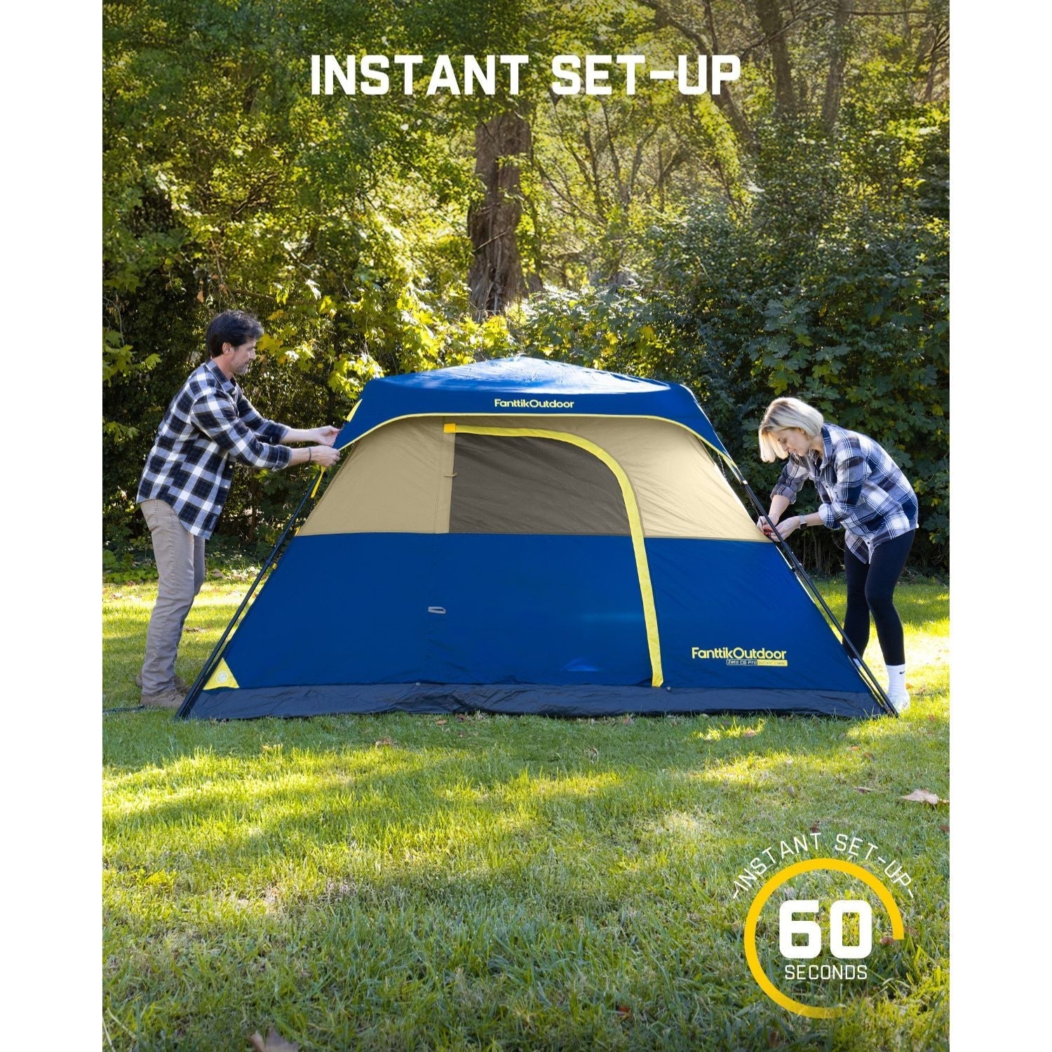 FanttikOutdoor Zeta C6 Pro 6-person camping tent with instant set-up.