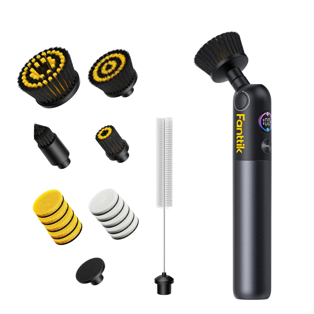 Fanttik Flip G10 Nano electric spin scrubber with multiple cleaning brush heads