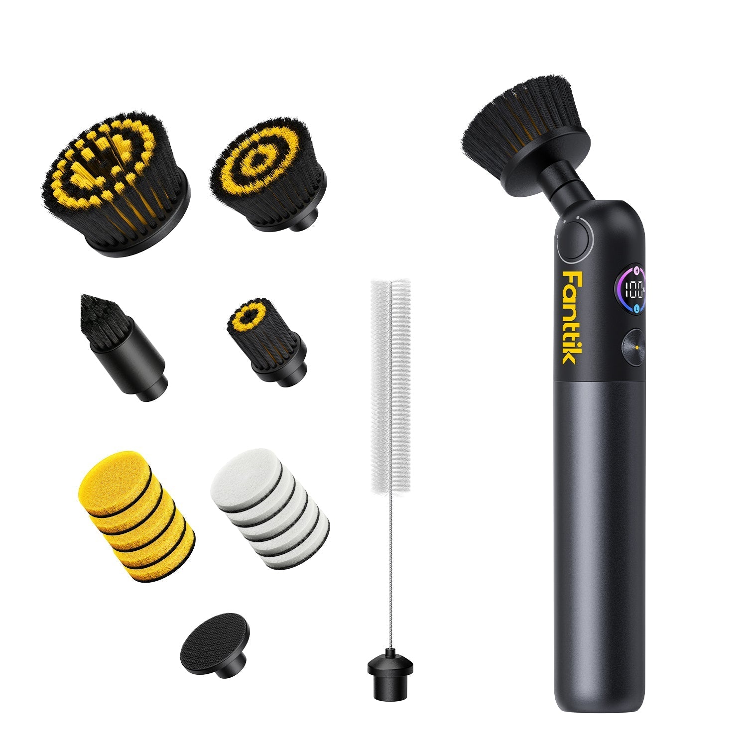 Fanttik Flip G10 Nano electric spin scrubber with multiple cleaning brush heads