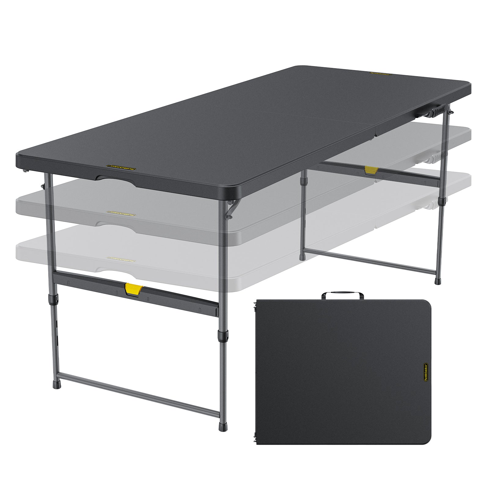 FanttikOutdoor Zeta X6 Pro 6ft folding table with adjustable legs and compact carry case