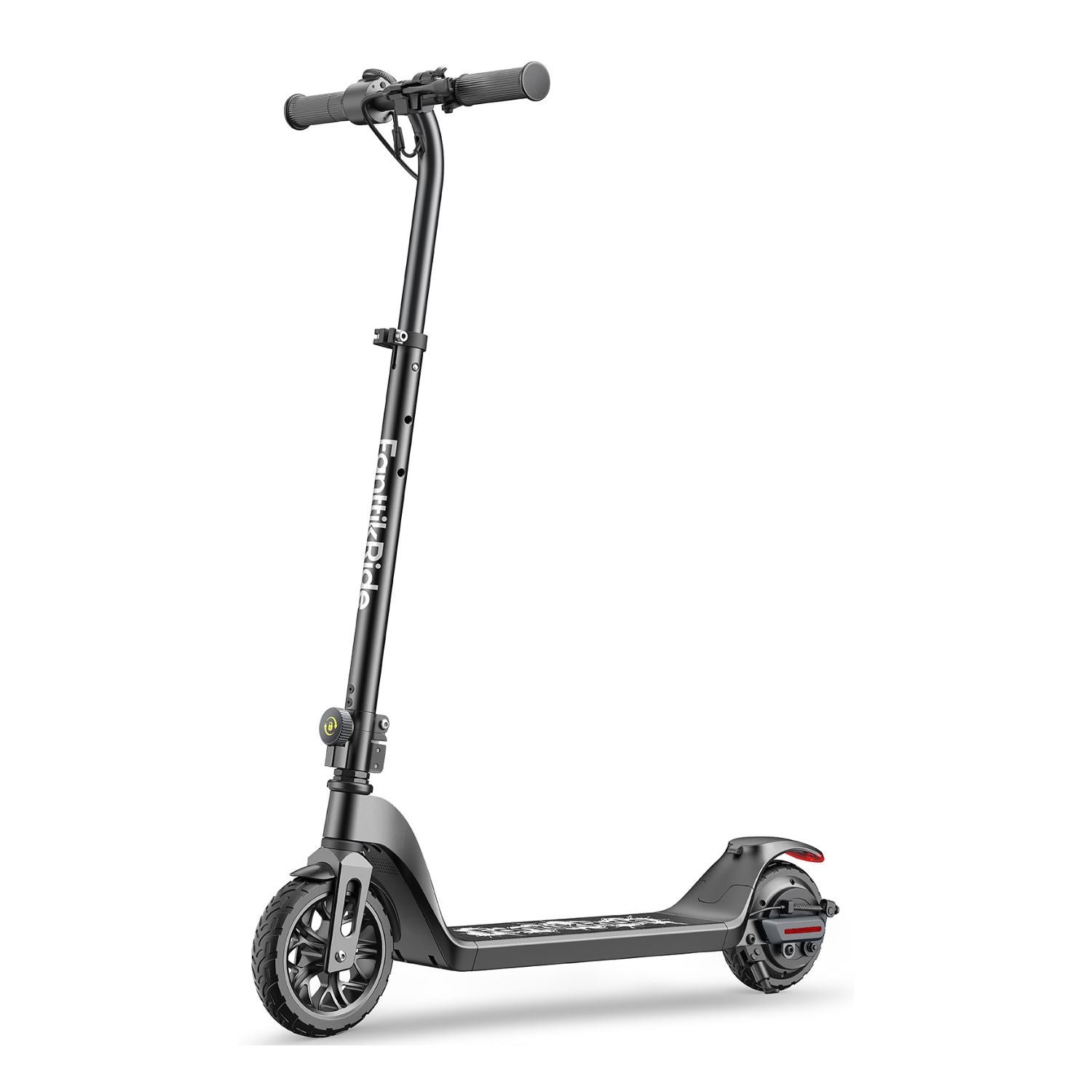 Black FanttikRide T10 electric scooter for kids with LED display and 3 speed modes