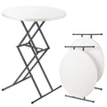 Two white FanttikOutdoor Zeta O3 Pro 32" folding tables, one unfolded and adjustable, the other folded for compact storage.