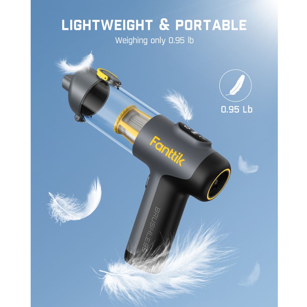 Fanttik Slim V9 Mix car vacuum, lightweight and portable, weighing 0.95 lb.