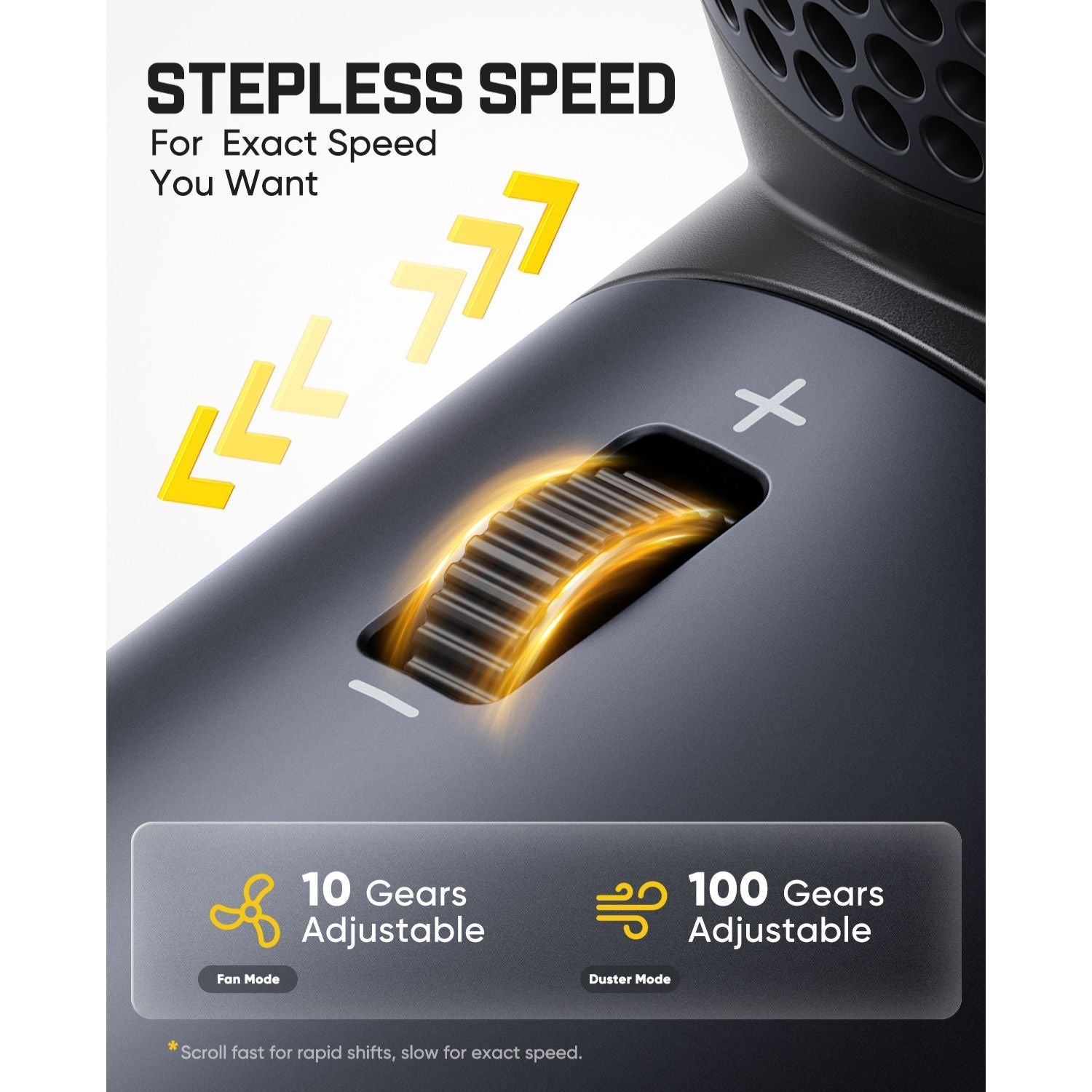B11 Mix Pro 2-in-1 Electric Air Duster with stepless speed control feature on a white background